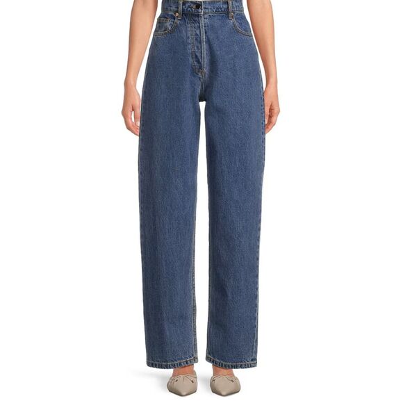 Ronny Kobo Denim Ultra High Rise Straight Leg Jeans Blue 25